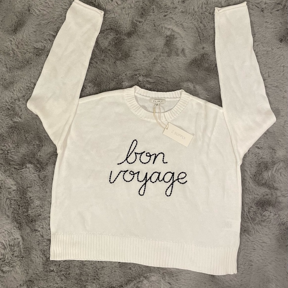 White Bon Voyage Sweater